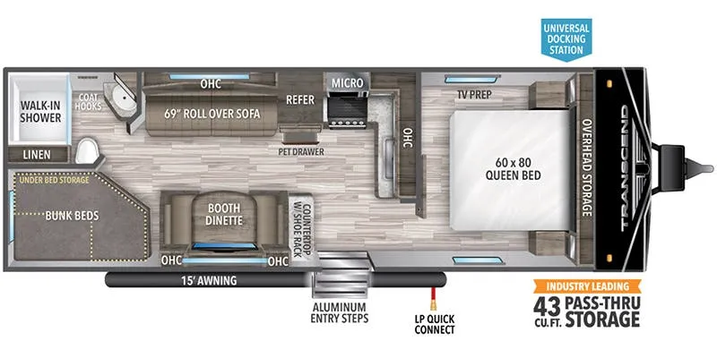 2022 Grand Design Transcend Xplor 247BH - Floor plan