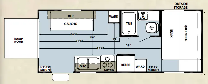 Forest River Cherokee Grey Wolf 19RR floor plan
