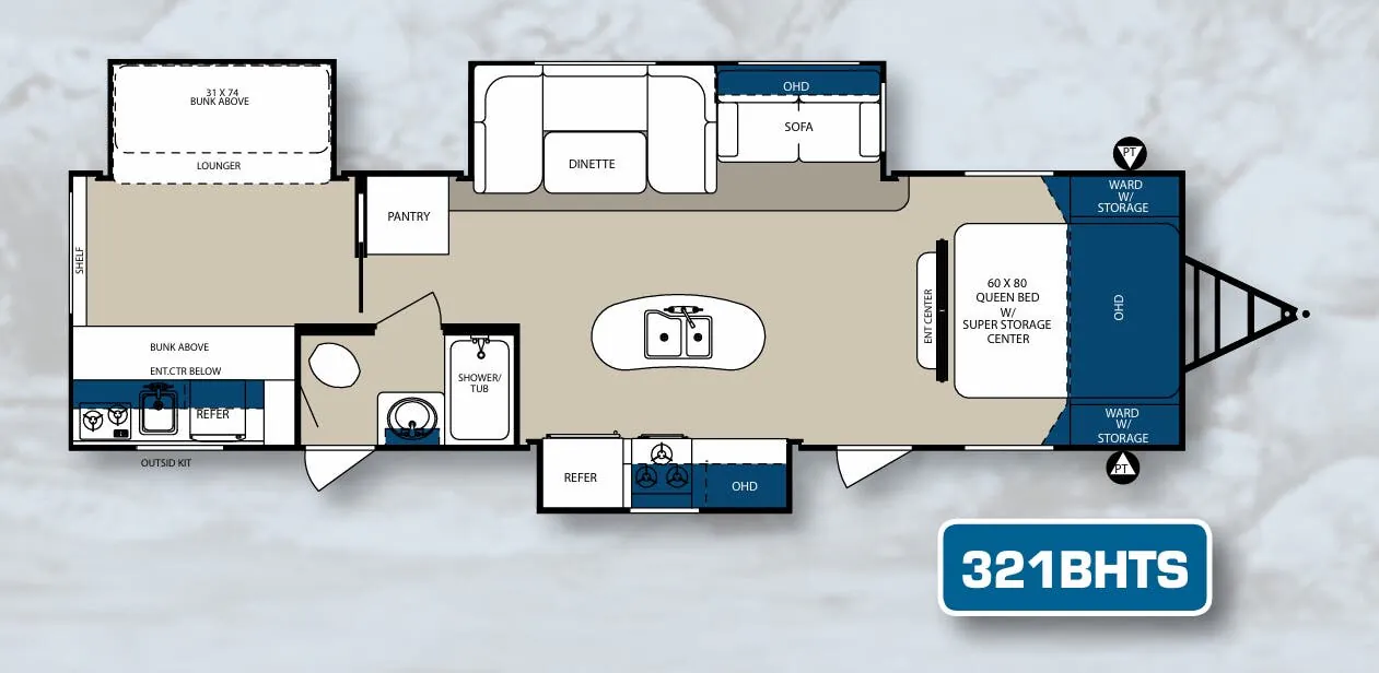 Forest River Surveyor 321BHTS floor plan