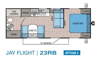 2015 Jayco Jay Flight 23RB - Floor plan