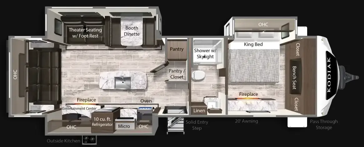 Dutchmen Kodiak Ultimate 3221RLSL floor plan
