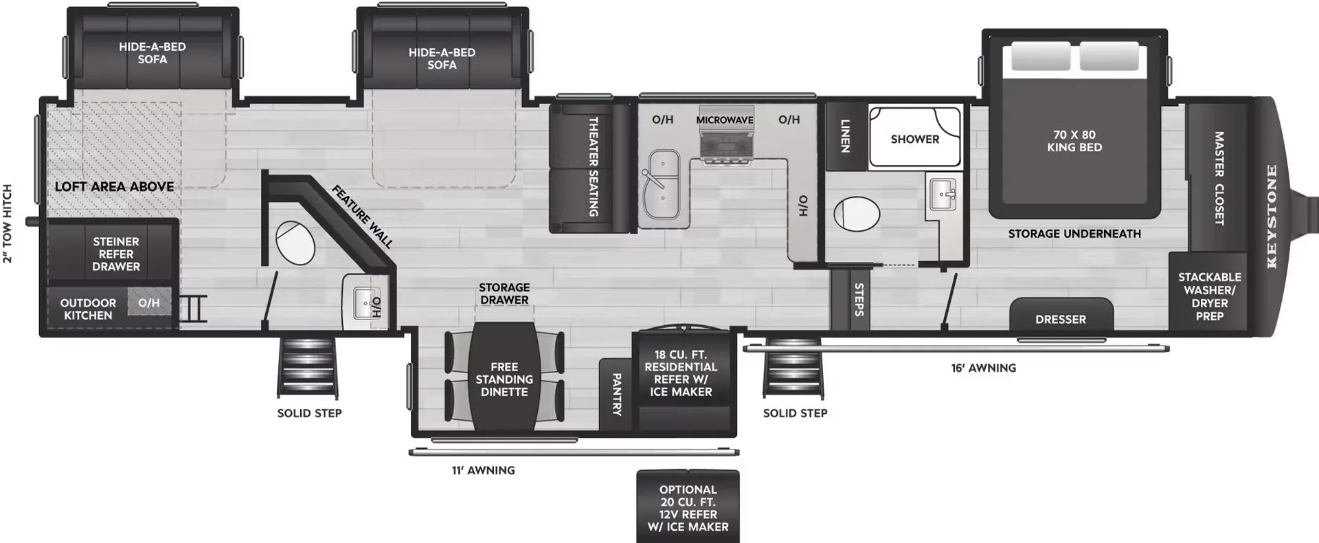 Keystone Alpine Avalanche Edition 380LT floor plan