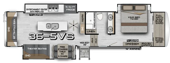 Northwood Arctic Fox Grande Ronde 36 5VS floor plan