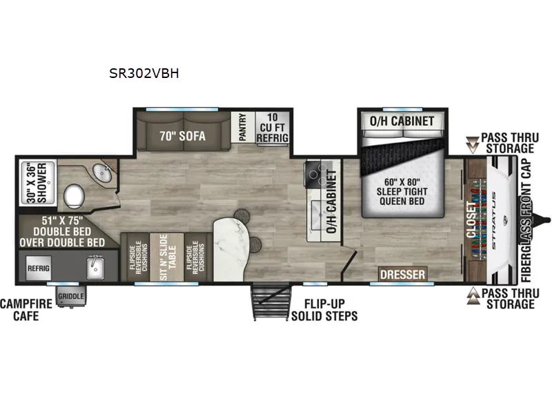 2026 Venture RV Stratus SR302VBH - Floor plan