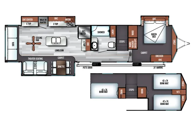 Forest River Salem Grand Villa 42DL floor plan