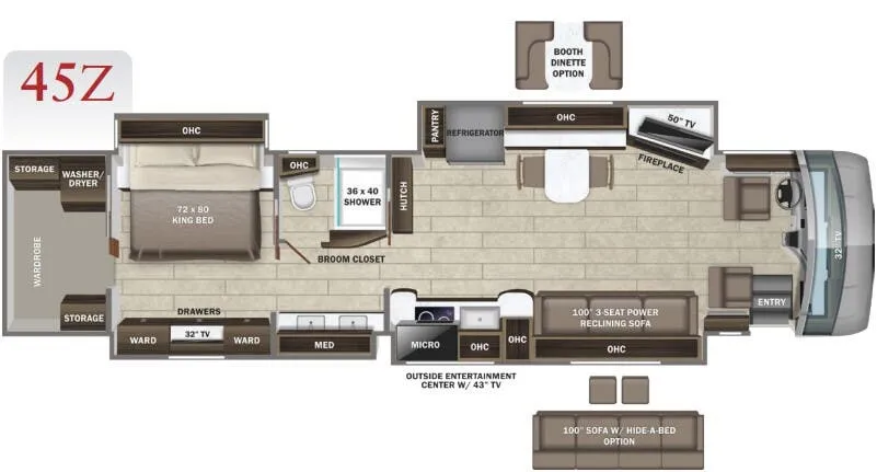 Entegra Coach Cornerstone 45Z floor plan