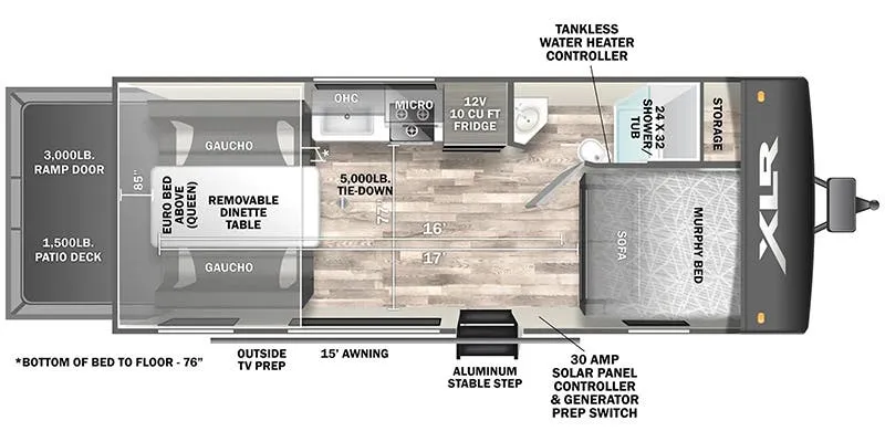 Forest River XLR Micro Boost 2017M floor plan