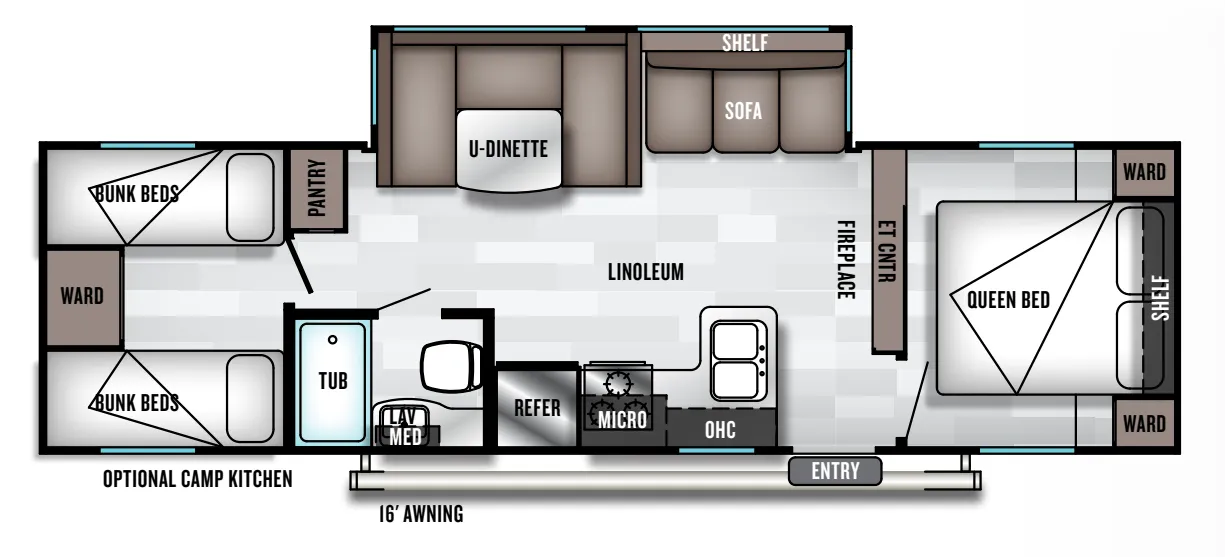 Forest River Salem Cruise Lite 282QBXL floor plan