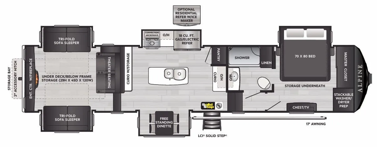 Keystone Alpine 3850RD floor plan