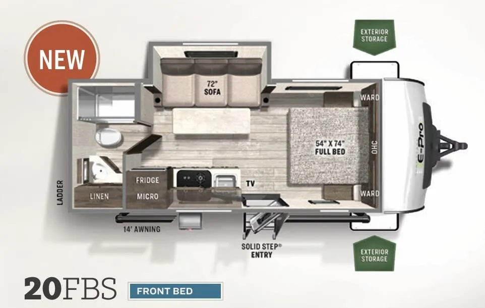 Forest River Flagstaff E-Pro 20FBS floor plan