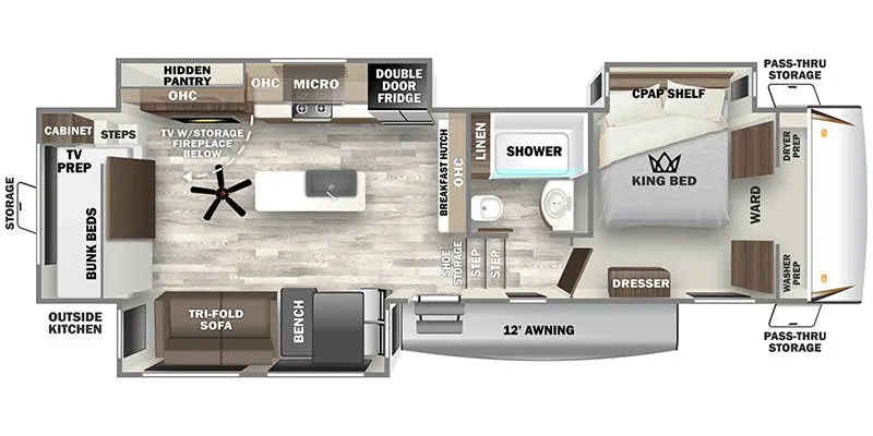 Forest River Sabre 32BHT floor plan