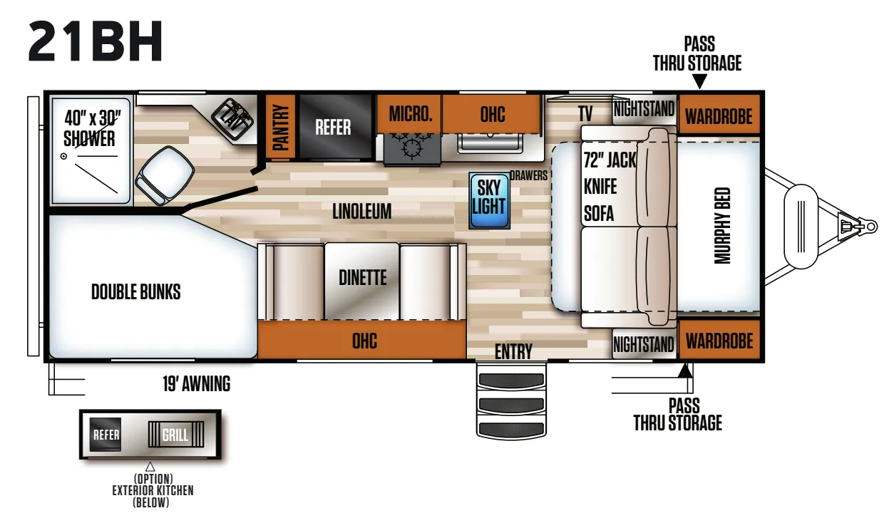 Forest River Vibe 21BH floor plan