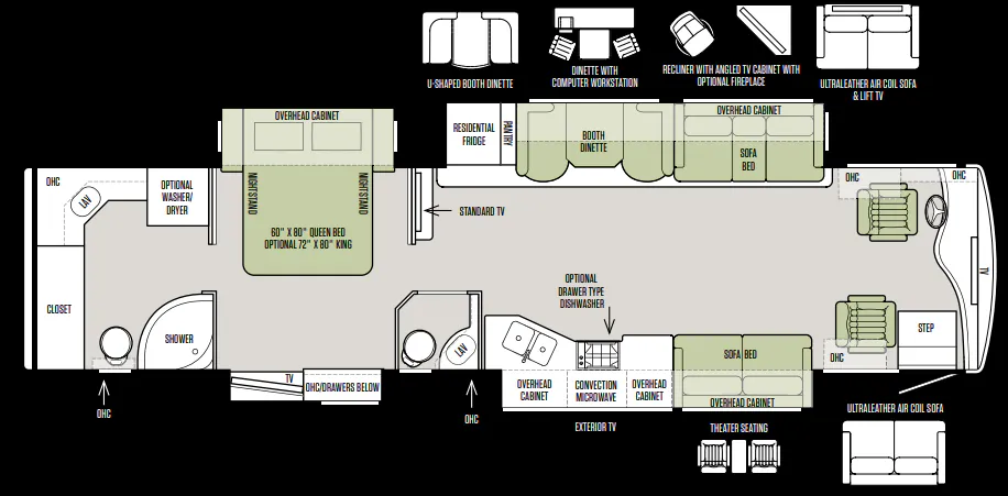 Tiffin Phaeton 40 QBH floor plan