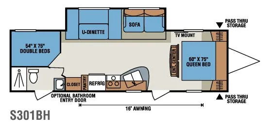 K-Z Sportsmen S301BH floor plan