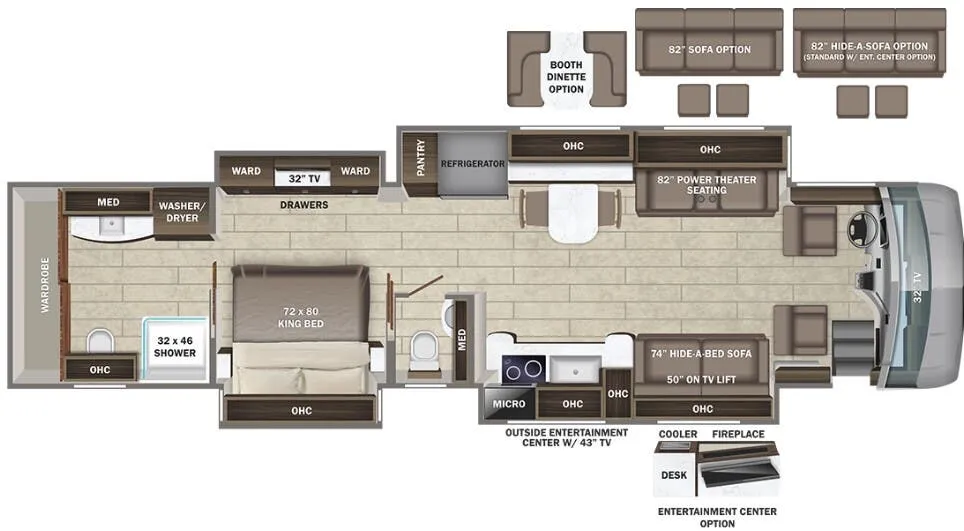 2023 Entegra Coach Cornerstone 45W floor plan