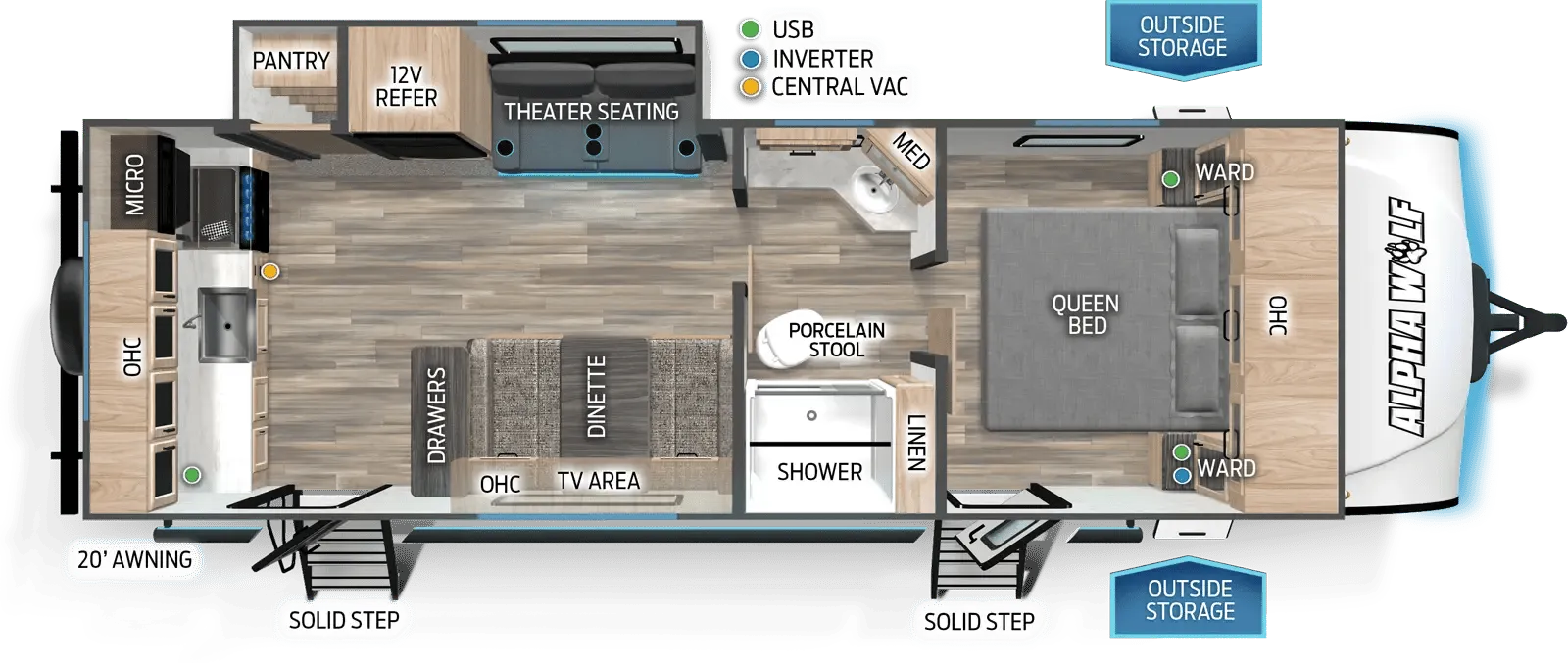 Cherokee Alpha Wolf 23LDE-L floor plan