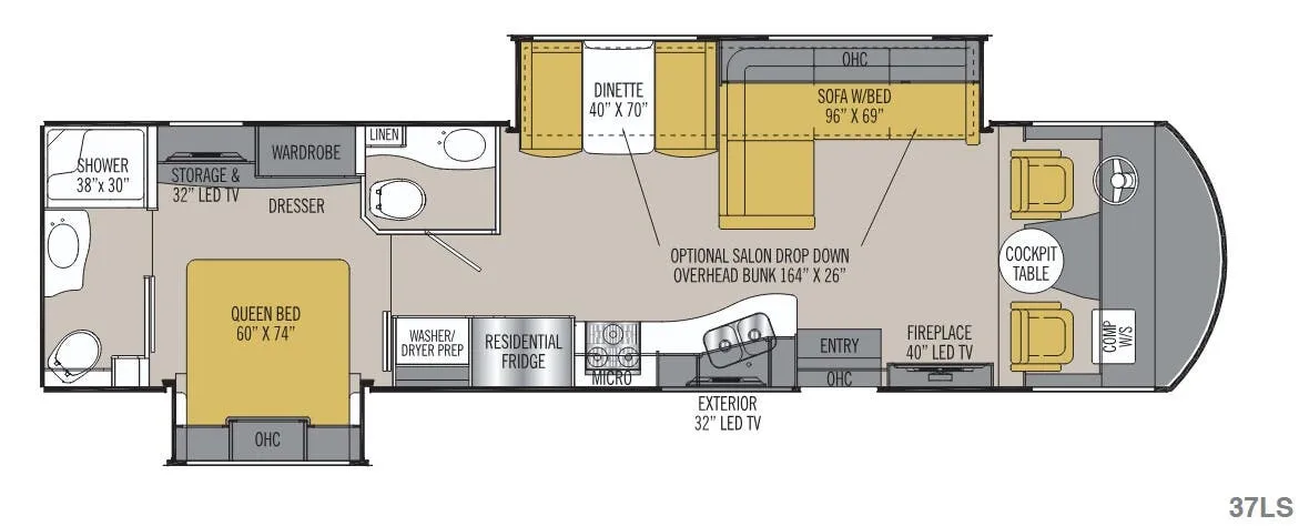 Coachmen Mirada Select 37LS floor plan