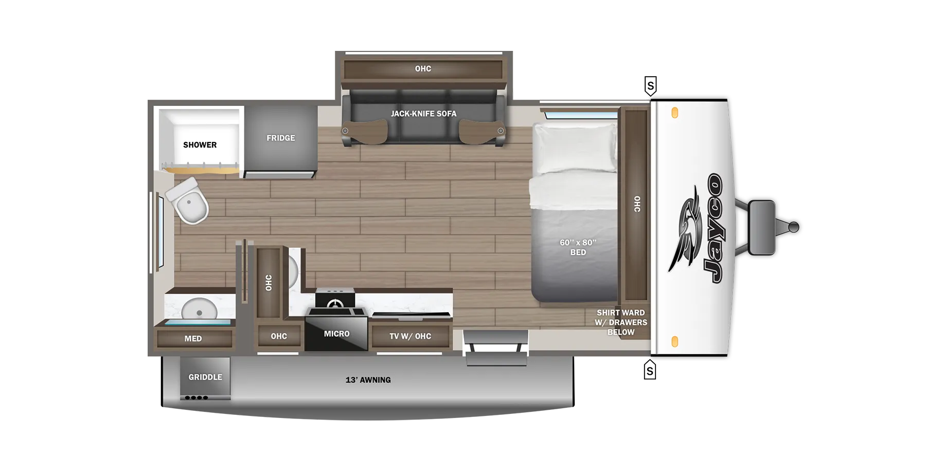 2026 Jayco Jay Feather Air 16RB - Floor plan