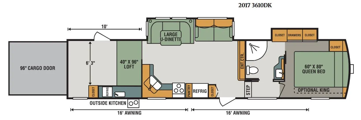 K-Z Sidewinder 3610DK floor plan