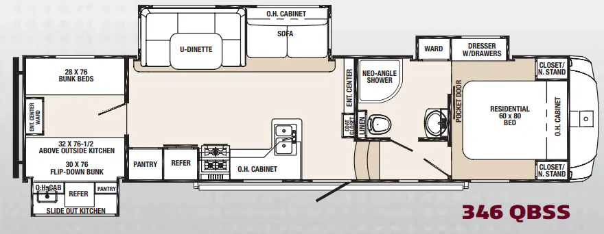 Palomino Sabre Silhouette 346 QBSS floor plan