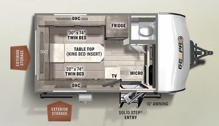 Forest River Rockwood Geo Pro 15TB floor plan