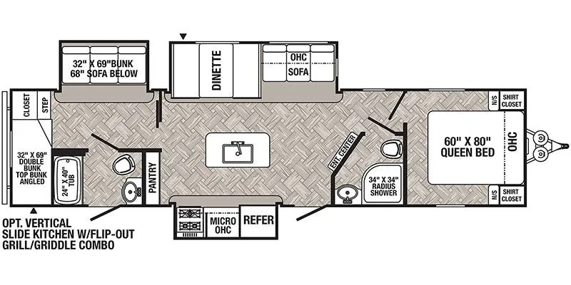 2022 Palomino Puma 32BH2B - Floor plan