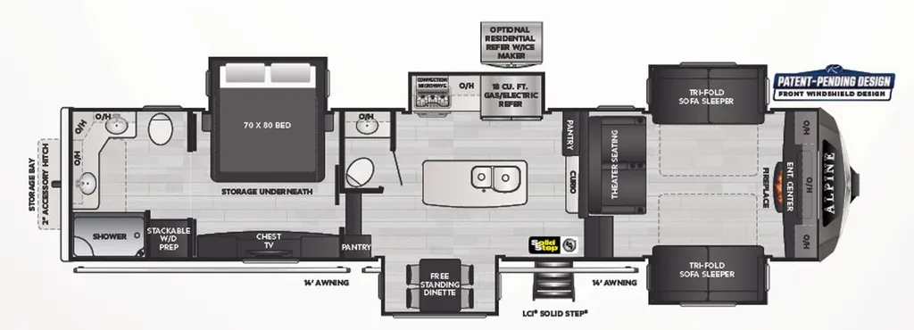 2023 Keystone Alpine 3700FL floor plan
