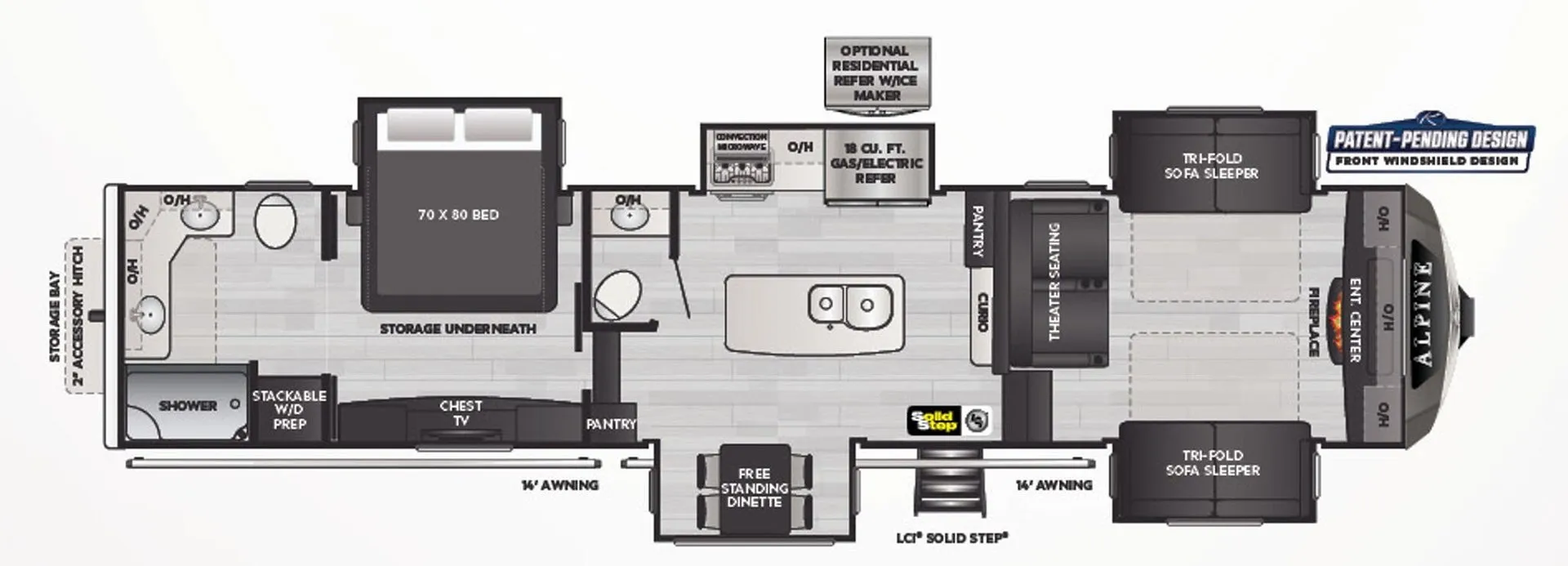 2023 Keystone Alpine 3700FL - Floor plan