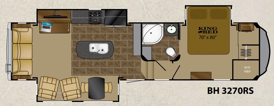 2017 Heartland Bighorn 3270RS - Floor plan