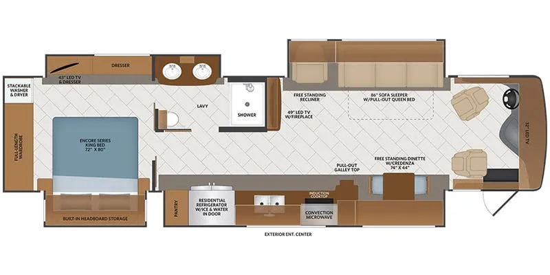 Fleetwood Pace Arrow LXE 38F floor plan