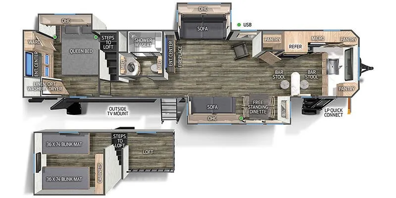 Forest River Cherokee Black Label 39LBBL floor plan