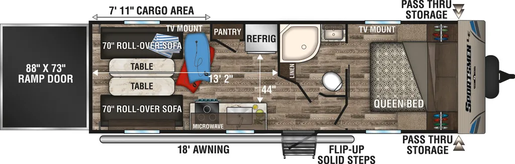2019 KZ Sportsmen Sportster 250THLE floor plan