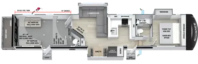 Alliance RV Valor All-Access 40A14 floor plan