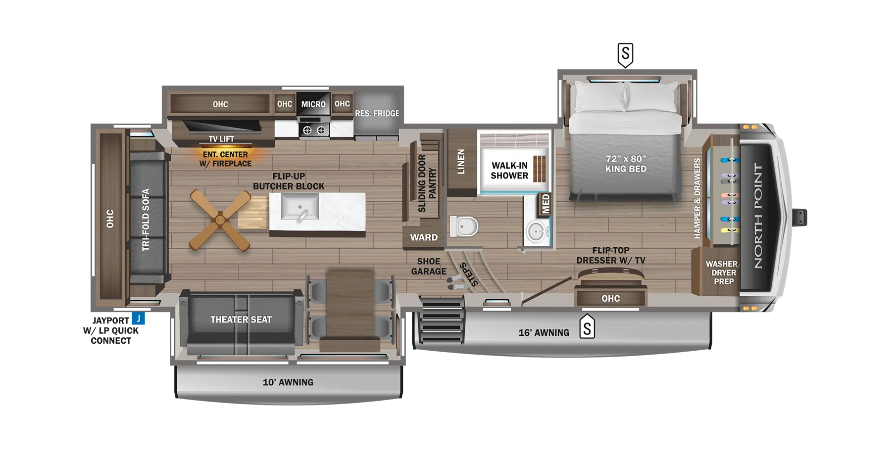 2024 Jayco North Point 310RLTS - Floor plan