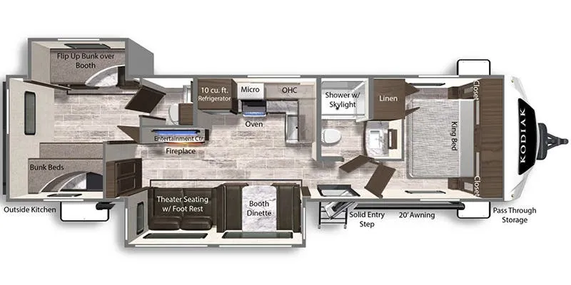 Dutchmen Kodiak Ultimate 3301BHSL floor plan
