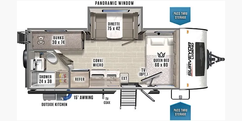2020 Forest River Surveyor Legend 19BHLE floor plan