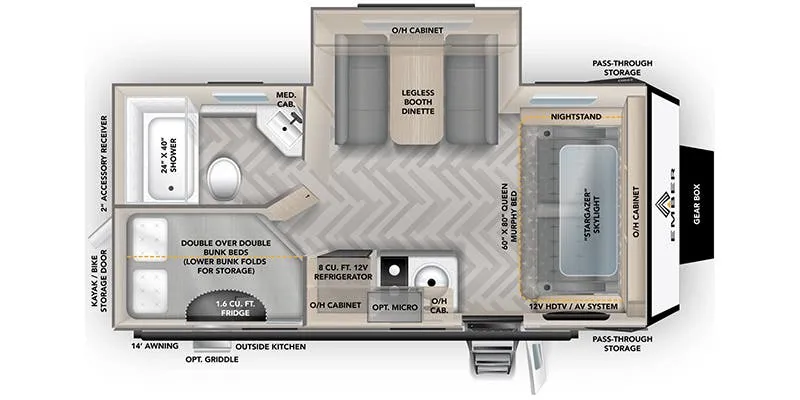 2022 Ember RV Overland 191MDB floor plan