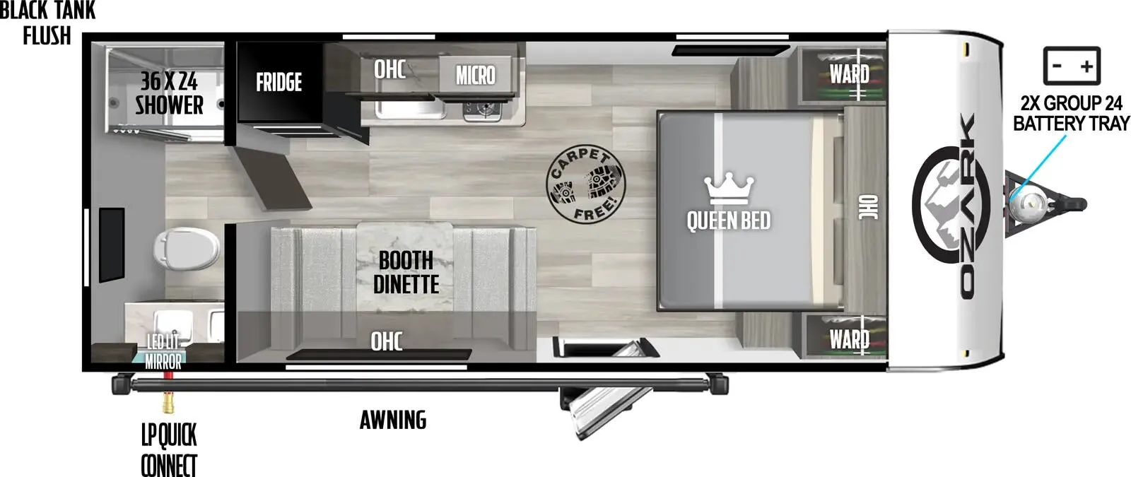 Forest River Ozark 1660RB ASCENT floor plan
