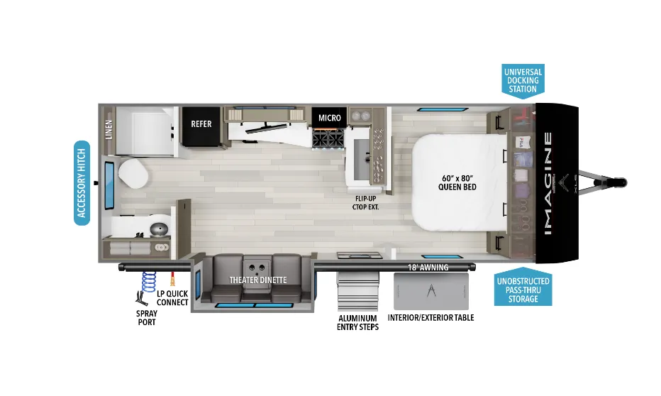 2027 Grand Design Imagine XLS 22RBE - Floor plan