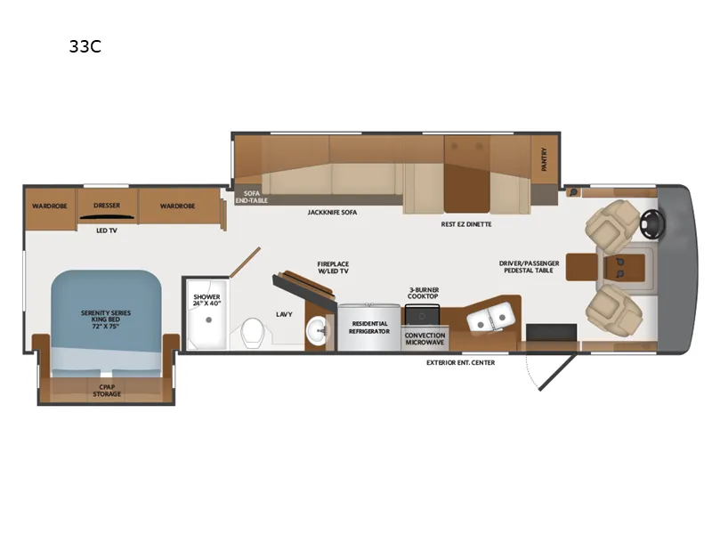 2026 Fleetwood Bounder 33C - Floor plan