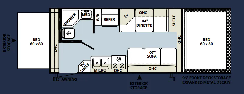 Forest River Rockwood Roo 19L floor plan
