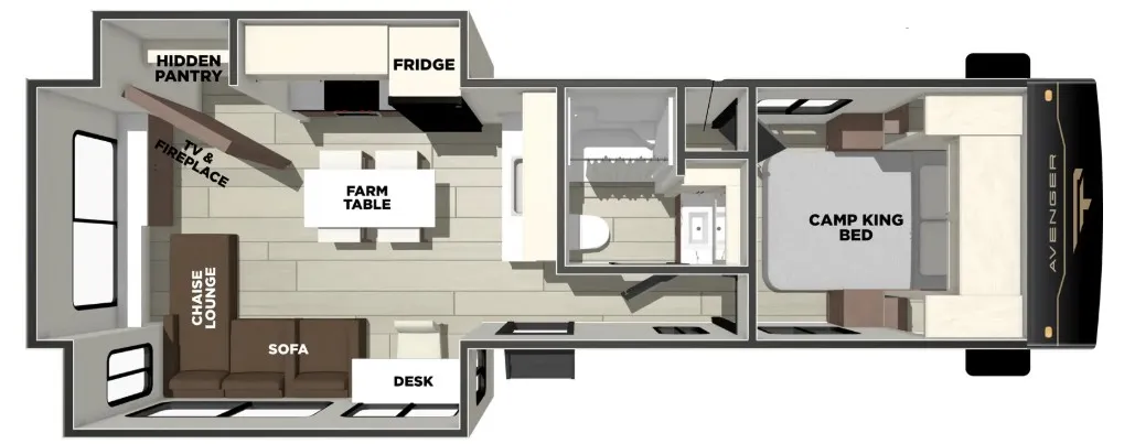 2026 Prime Time Avenger 27REI - Floor plan