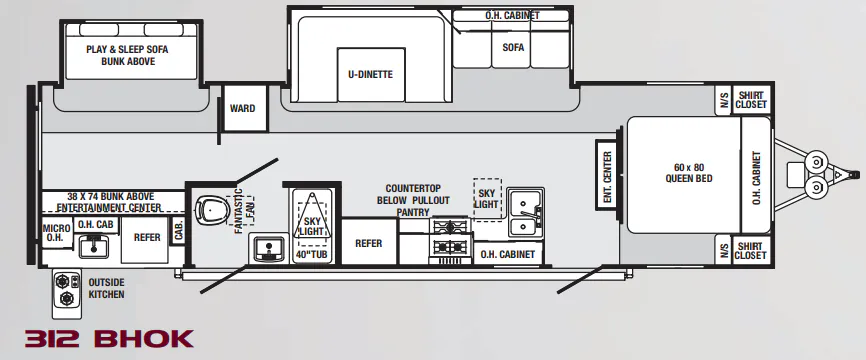 Palomino Sabre 312 BHOK floor plan