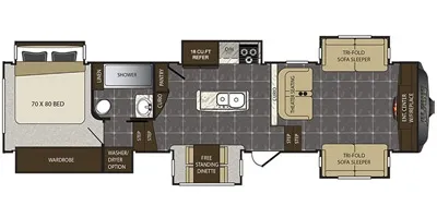 2017 Keystone RV ALPINE 3661FL 3661FL - Floor plan