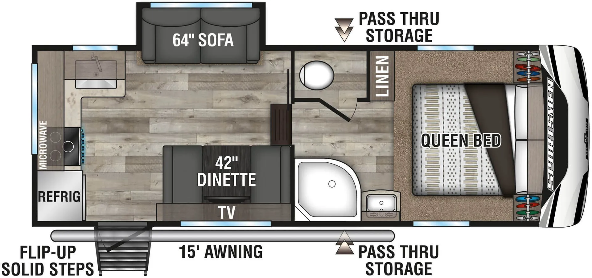 2021 k-z rv Sportsmen 231RK - Floor plan