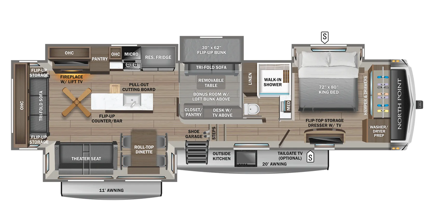 Jayco North Point 377RLBH floor plan