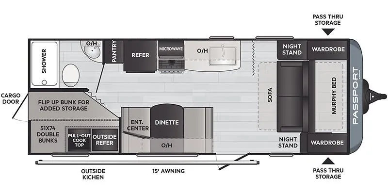 2022 Keystone Passport SL Series 219BH - Floor plan