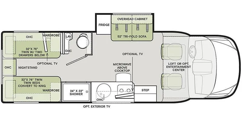 Tiffin Wayfarer 25 TW floor plan