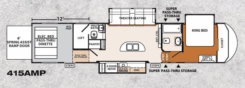 Forest River XLR Thunderbolt 415AMP floor plan