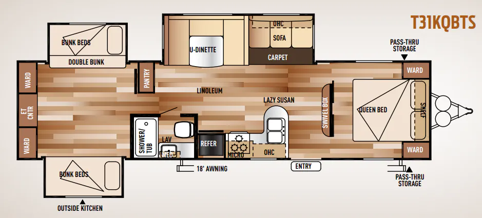 Forest River Wildwood 31KQBTS floor plan
